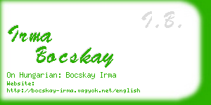 irma bocskay business card